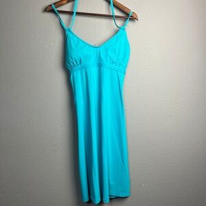 Athleta Kiki Dress Swim Beach Cover Up Blue Sleeveless Casual Sundress - L